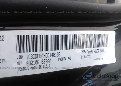 2013 Dodge Dart Sxt z USA, uszkodzony, nr VIN 1C3CDFBAXDD148136